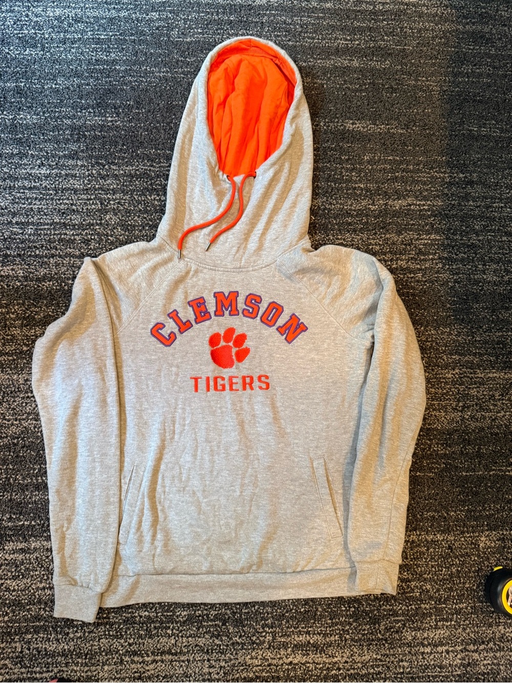Clemson Tigers Gray Hoodie with Orange Lined Hood
